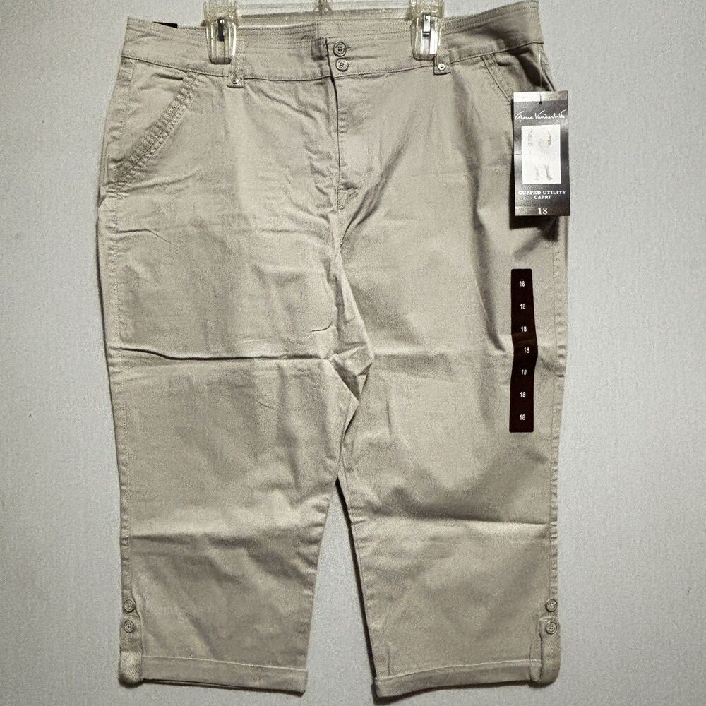 Gloria Vanderbilt Women 18 Cuffed Utility Capri All Around Slimming Effect NWT